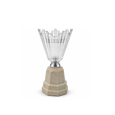 Elegant Ceramic And Glass Decorative Incense Burner Measuring 22 Cm, Featuring Beige Ceramic, Clear Glass, And Silver Accents, Ideal For Burning Bakhoor And Incense While Enhancing Home Decor At Siddiq Gifts.