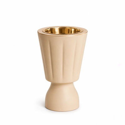 Ceramic Incense Burner Beige Incense Burner With Gold Inner Finish Siddiq Gifts