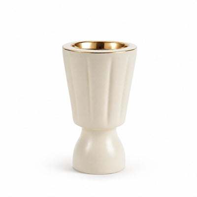 Ceramic Incense Burner Light Cream Incense Burner With Gold Inner Finish Siddiq Gifts