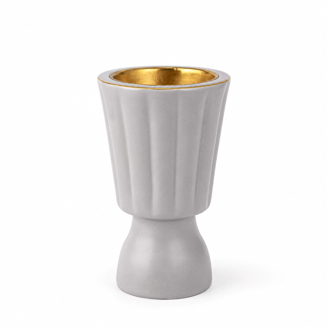CJ010LG Ceramic Incense Burner – Light Grey Incense Burner with Gold Inner Finish