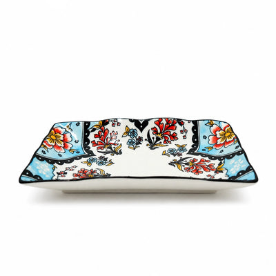 Ceramic Serving Plate 8.5 Inch Floral Pattern Rectangular Serving Plate Siddiq Gifts