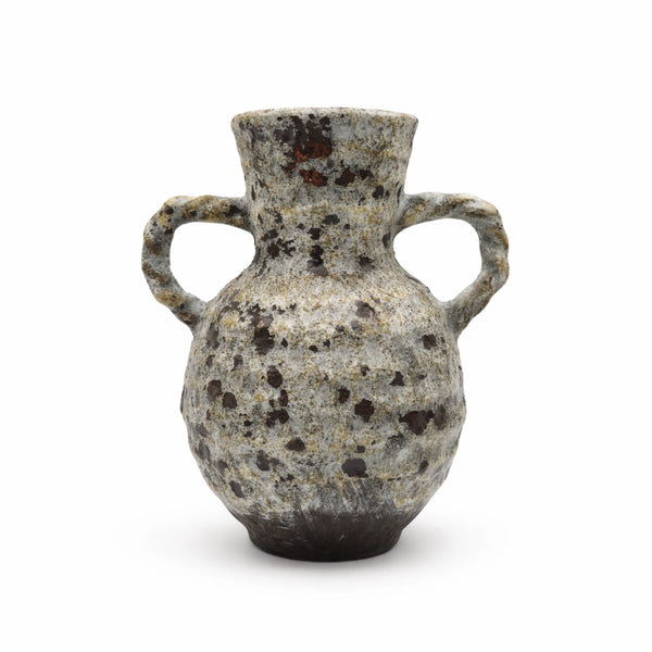 Ceramic Vase 23x20 cm Rustic Double Handle Textured Vintage Style Decorative Vase For Home Decor By Siddiq Gifts