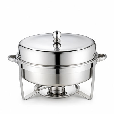 Classic Chafing Dish Silver 10 Liter Stainless Steel Food Warmer With Lid And Stand Siddiq Gifts