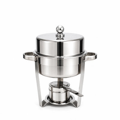 Classic Chafing Dish Silver 2 Liter Stainless Steel Food Warmer With Lid And Stand Siddiq Gifts