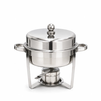 Classic Chafing Dish Silver 3 Liter Stainless Steel Food Warmer With Lid And Stand Siddiq Gifts