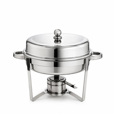 Classic Chafing Dish Silver 5 Liter Stainless Steel Food Warmer With Lid And Stand Siddiq Gifts