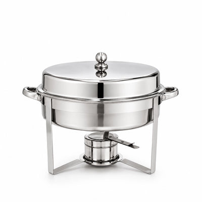 Classic Chafing Dish Silver 7 Liter Stainless Steel Food Warmer With Lid And Stand Siddiq Gifts