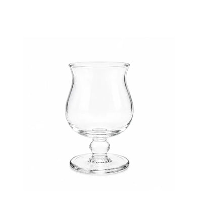 Clear Glass Cup Set 6 Pieces 6.5 x 10cm Classic Smooth Stemmed Design by Siddiq Gifts