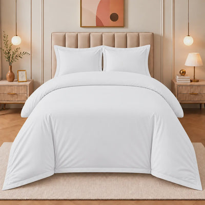 COMF SIDDIQ 300TC Plain Single Comforter Set, 4 Pieces, in White at Siddiq Gifts.
