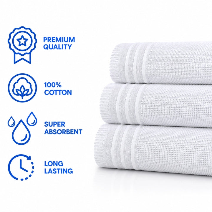 Cotton Hand Towel – 80 × 40 cm – White | Siddiq Gifts