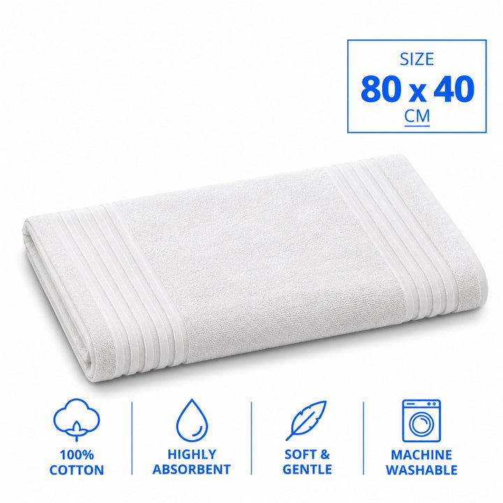 Cotton Hand Towel – 80 × 40 cm – White | Siddiq Gifts