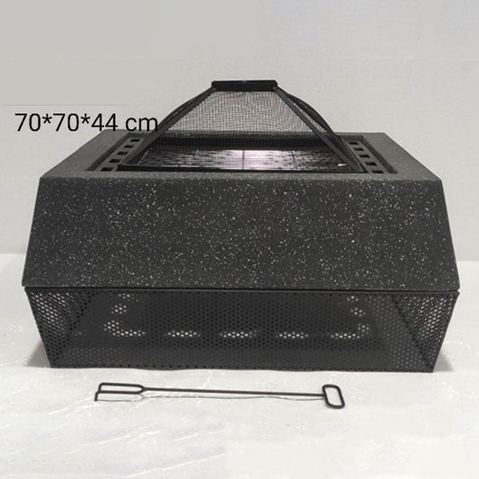 R22A1145-004 Square Fire Pit With BBQ Grill