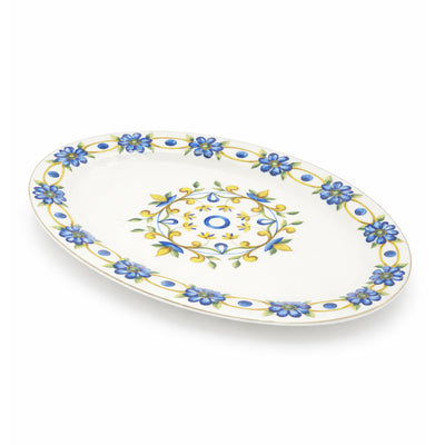 D24130A Luhpar Ceramic Oval Plate 14 Inch White Serving Plate From Siddiq Gift Shop