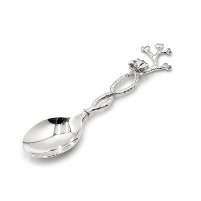 Decorative Serving Spoon 27 cm Silver Floral Branch Handle by Siddiq Gifts