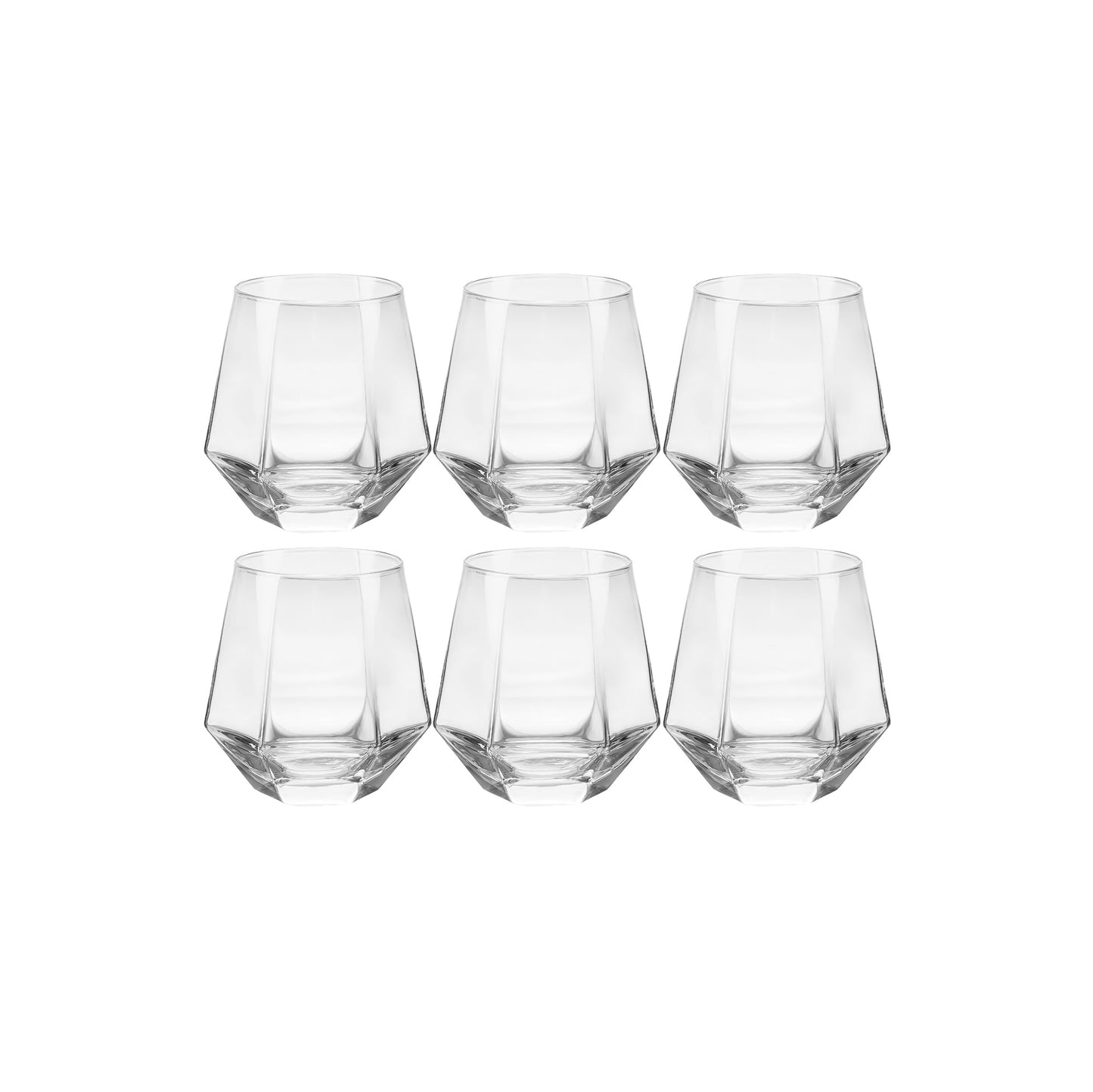 Glass Tumbler Set – 6-Piece – 310 ml – Geometric Design – TS5163-2