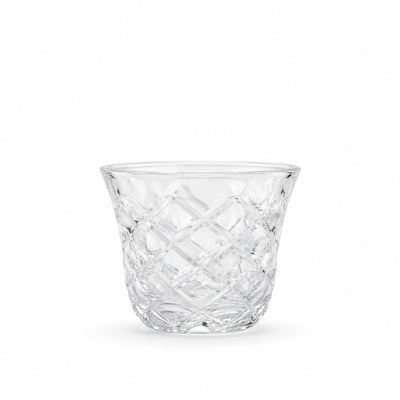 Diamond Cawa Cup Set 12-Piece Clear Diamond Cut-Glass Design by Siddiq Gifts
