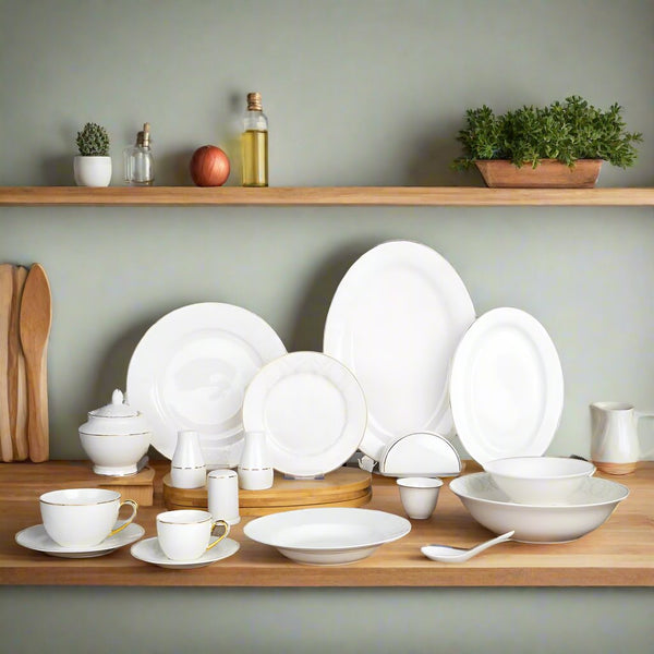 Elegant 71-Piece White Dinnerware Set Ds-21A374
