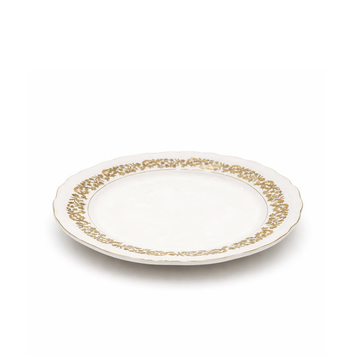 DIP-30 Ceramic Dinner Plate – White Gloss Finish with Gold Rim Design ...