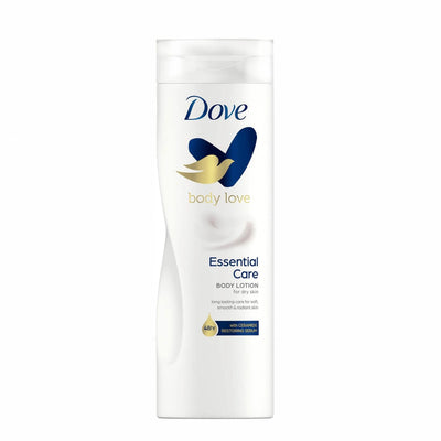 Dove Body Love Essential Care Body Lotion With Ceramide Restoring Serum In A 400 Ml Bottle, Designed For Dry Skin With Up To 48 Hours Of Moisture At Siddiq Gifts.