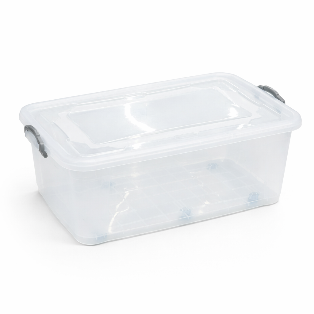 E514 Storage Box No.5 60L Large Transparent Plastic Organizer with Lid ...