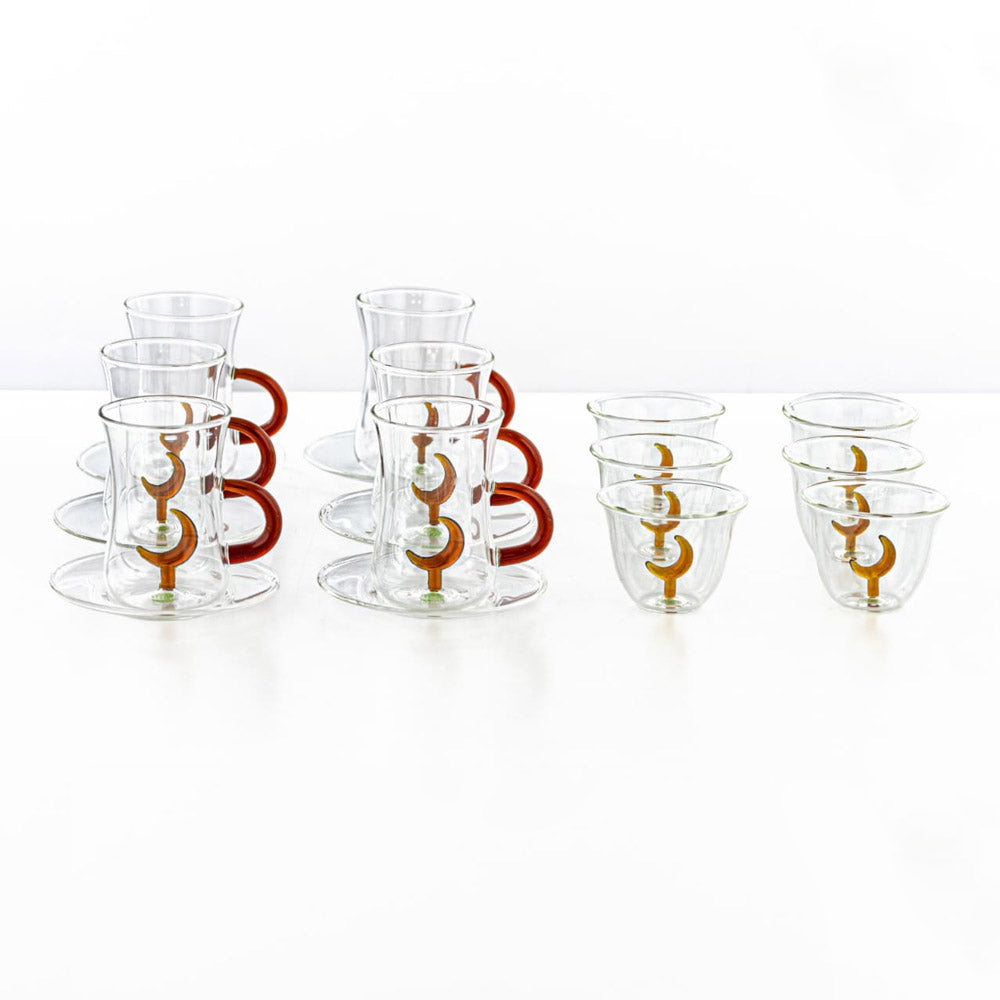 GLS0010171 Tea & Cawa Cup Set 18PC - Amber Moon