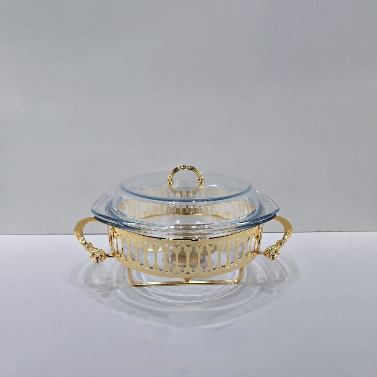 CD-7242 Glass Chafing Dish Gold