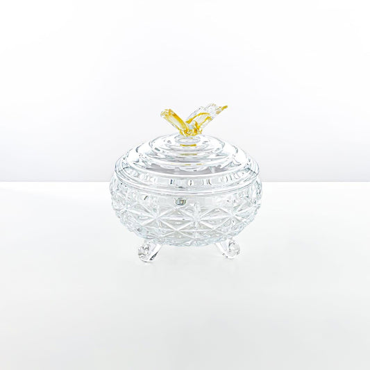 41013-110L-BA Candy Bowl With Lid & Gold Butterfly