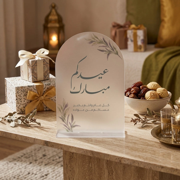 Eid Acrylic Table Stand Clear Arabic Decorative Display | Siddiq Gifts
