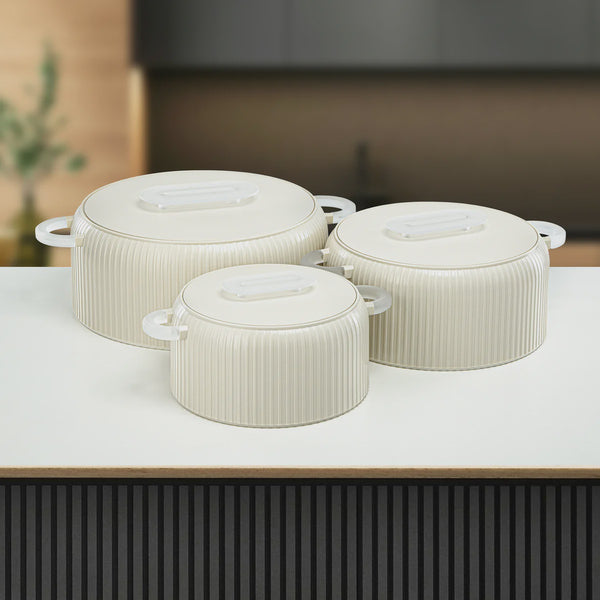 EK-200/400/650 Hot Pot 3-Piece Set in Ivory Frost Finish (2000ml, 4000ml, 6500ml) – Siddiq Gifts Mussafah Abu Dhabi