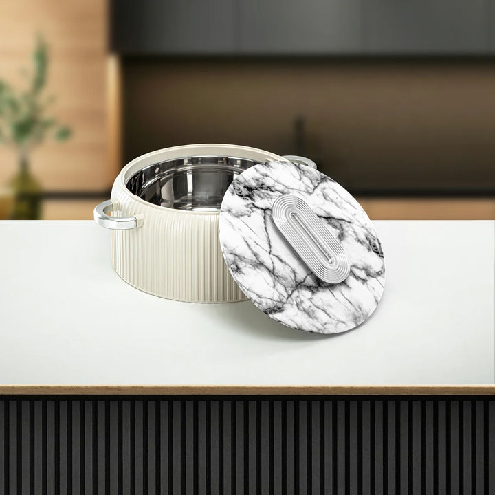 EK-200/400/650 Hot Pot 3-Piece Set in White and Silver Finish (2000ml, 4000ml, 6500ml) – Siddiq Gifts Mussafah Abu Dhabi