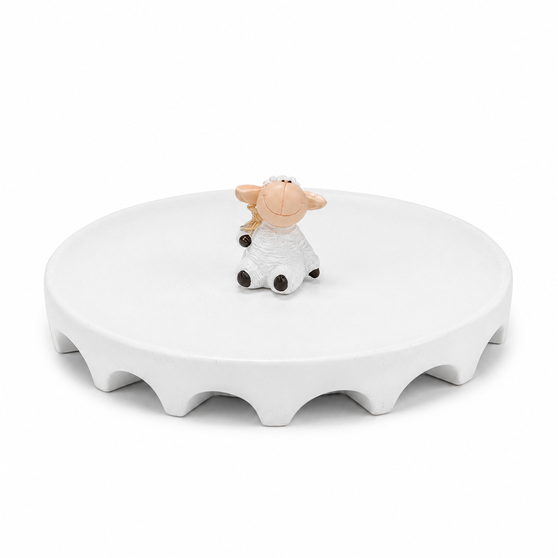 Elegant Resin Display Stand with Sheep Accent  – 28 CM – Eid Al Adha Decorative Stand
