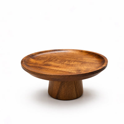 Elegant Wooden Fruit Stand Round Pedestal Serving Tray For Table Decor Siddiq Gifts