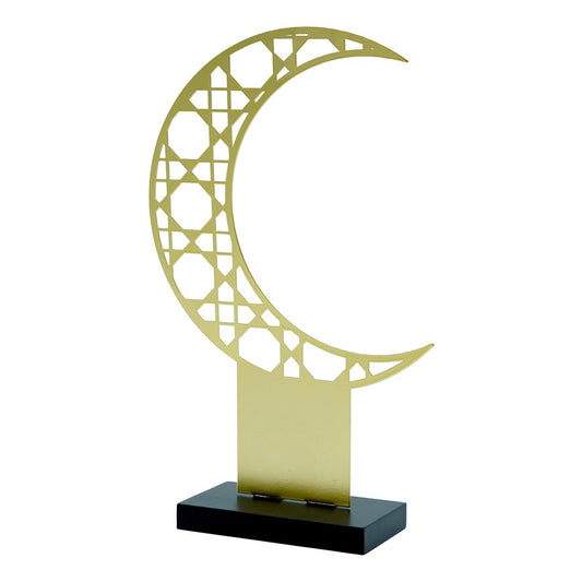 1268-50 Ramadan Decor Metal Crescent Gold 33CM