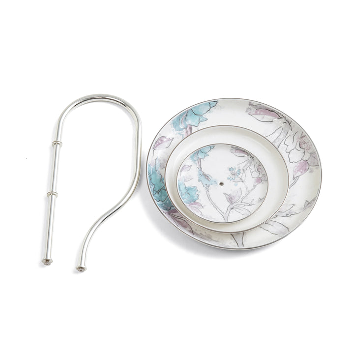 Earring with floral design on a white background