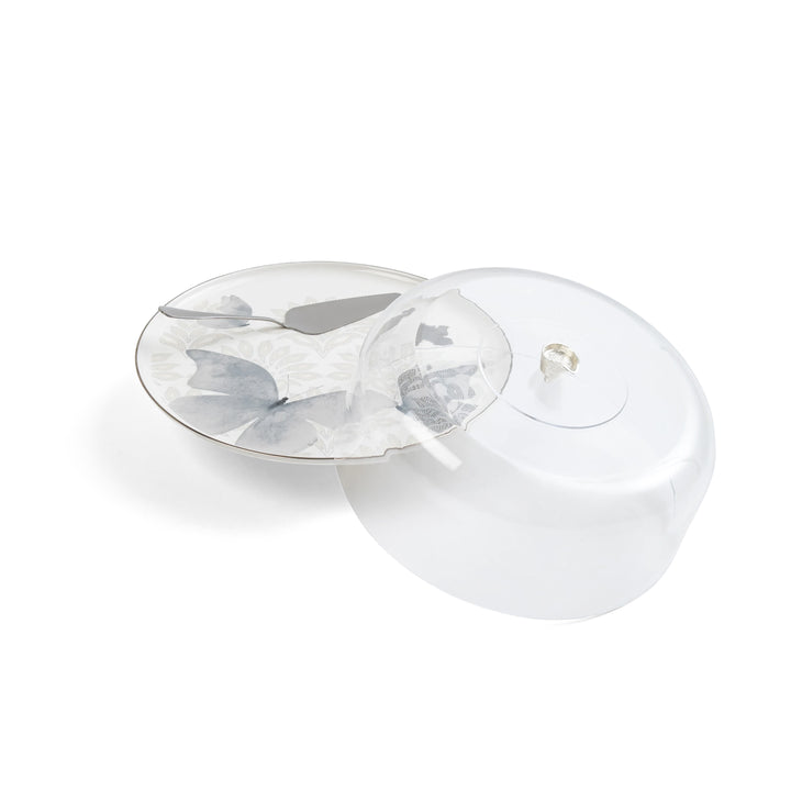 White electronic device with a transparent cover on a white background