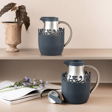 ET3107 Mirral Full Hospitality Serving Set – 21-Piece – Blue & Silver | Siddiq Gifts Mussafah Abu Dhabi