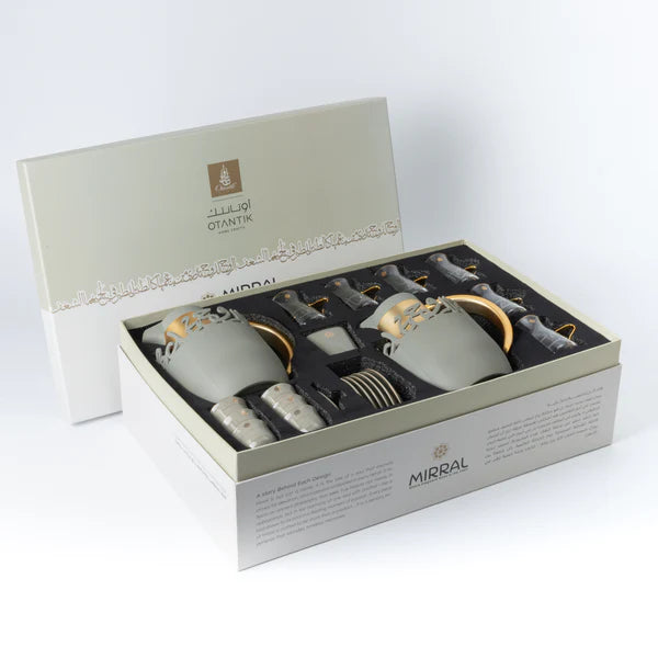 ET3108 Mirral Full Hospitality Serving Set – 21-Piece – Grey & Gold | Siddiq Gifts Mussafah Abu Dhabi