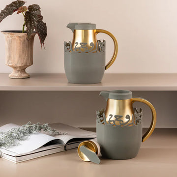 ET3108 Mirral Full Hospitality Serving Set – 21-Piece – Grey & Gold | Siddiq Gifts Mussafah Abu Dhabi