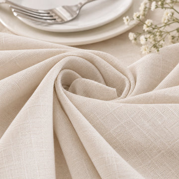 Fabrix Fringed Square Table Cloth, 135 × 135 cm, in Beige for Dining Tables, Coffee Tables, Everyday Use, and Home Décor at Siddiq Gifts.