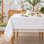 97186-03/99314-03 Fabrix Fringed Square Tablecloth – 135 × 135 cm – White