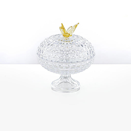 42084-200-BA Candy Bowl With Lid & Gold Butterfly