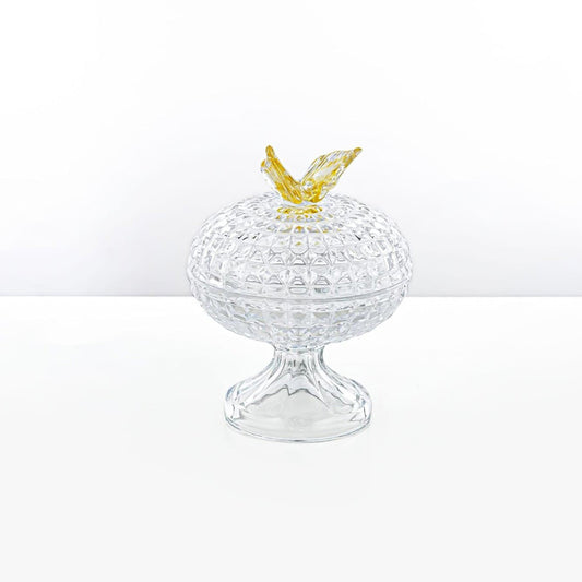 42084-150-BA Candy Bowl With Lid & Gold Butterfly