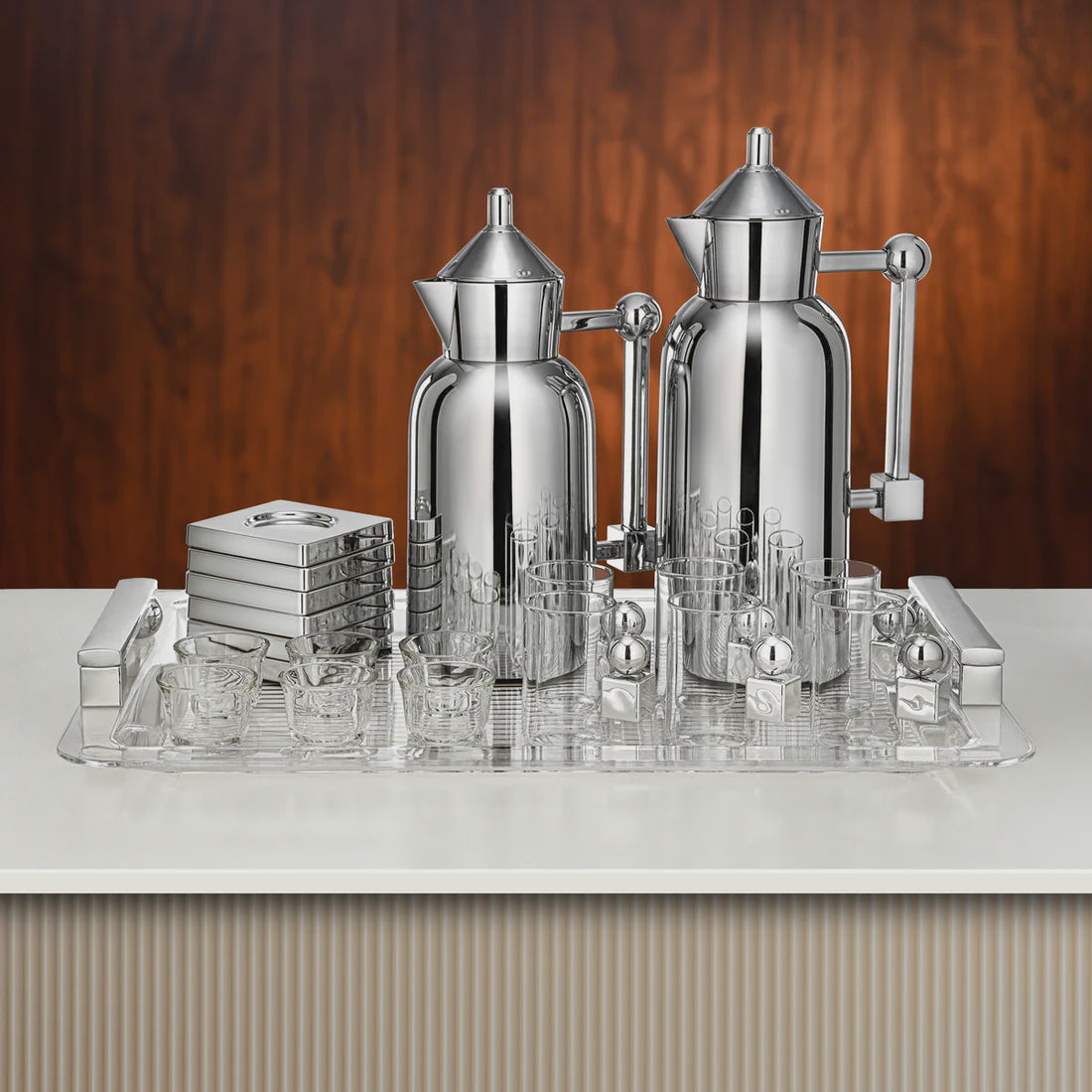 FG821-21-ALLC Vacuum Flask Set – 21 Pieces – Silver Finish