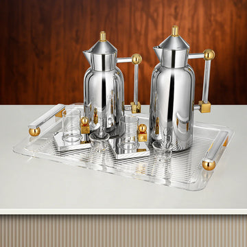 FG821-21-C/G Vacuum Flask Set – 21 Pieces – Silver with Gold Accents | Siddiq Gifts – Mussafah Abu Dhabi