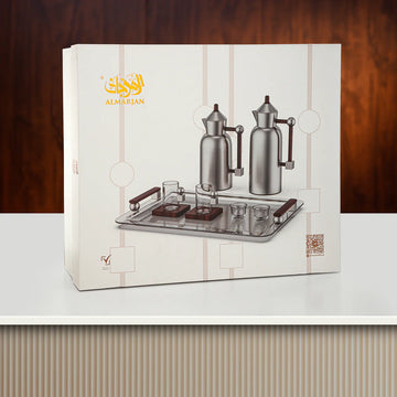 FG821-21-C/G Vacuum Flask Set – 21 Pieces – Silver with Gold Accents | Siddiq Gifts – Mussafah Abu Dhabi