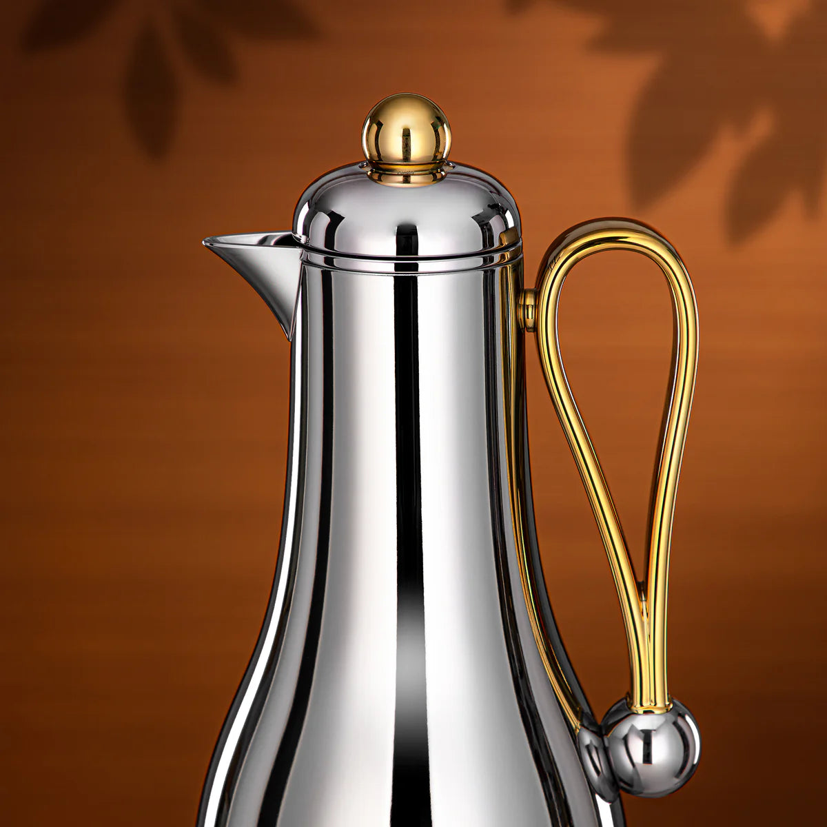 FG824-C/G Vacuum Flask Set 2 Pieces – 1.0 L + 1.0 L – Silver with Gold Accents | Siddiq Gifts – Mussafah Abu Dhabi