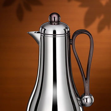 FG824-C/GBL Vacuum Flask Set 2 Pieces – 1.0 L + 1.0 L – Silver with Gun Black Accents | Siddiq Gifts – Mussafah Abu Dhabi