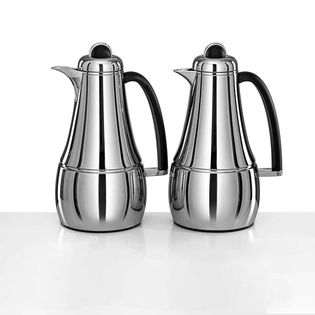 FG825-C/BL Vacuum Flask Set – 2 Pieces (1L + 1L) – Silver with Black Handle