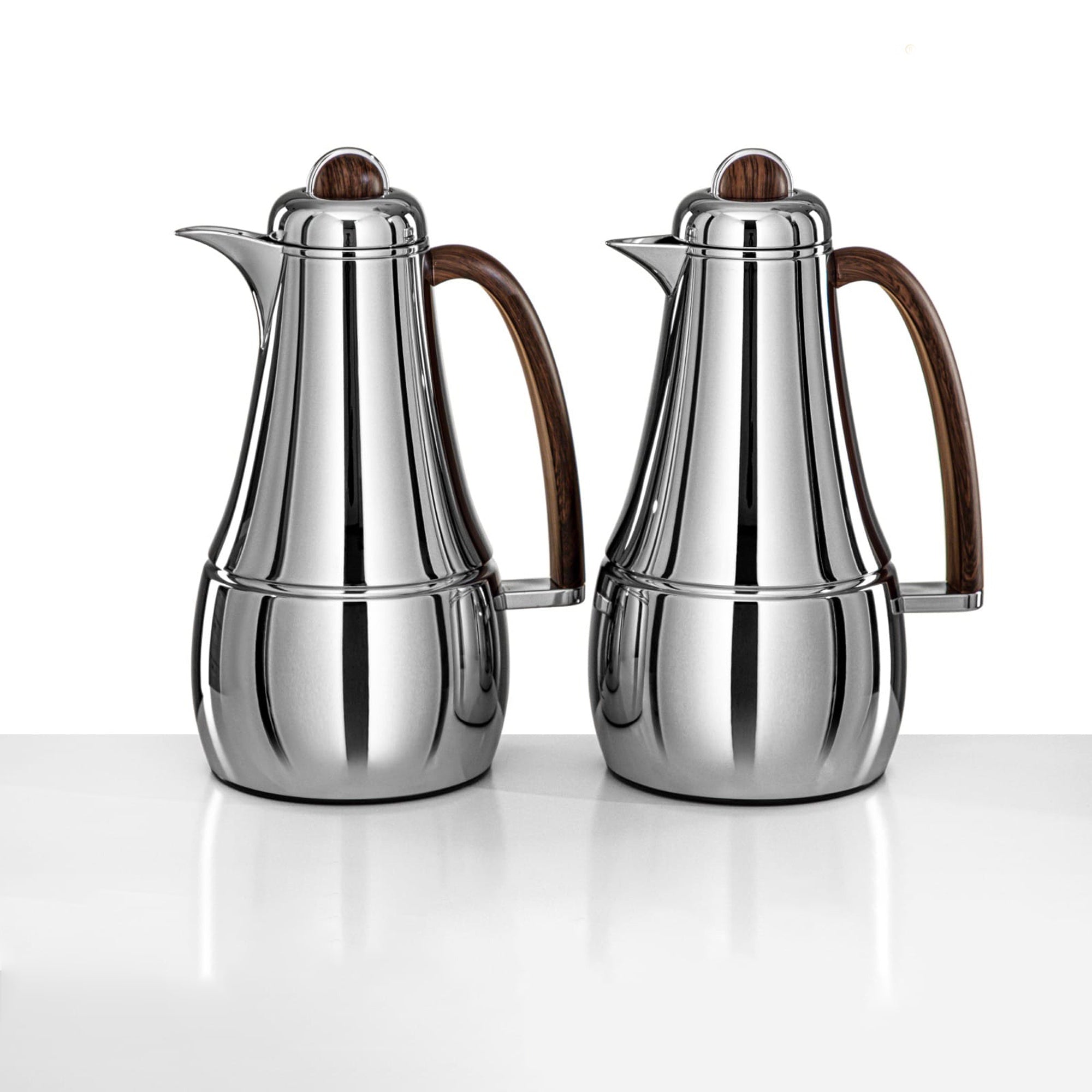 FG825-C/DW Vacuum Flask Set 2 Pieces 1L + 1L Silver With Dark Wooden Handle – Siddiq Gifts Mussafah Abu Dhabi