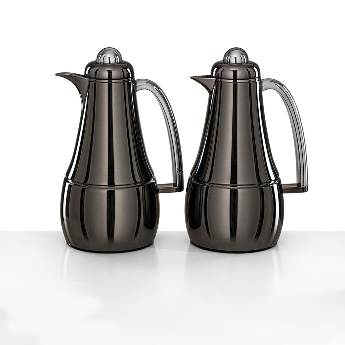 FG825-GBL/C Vacuum Flask Set – 2 Pieces (1L + 1L) – Gun Black with Silver Handle